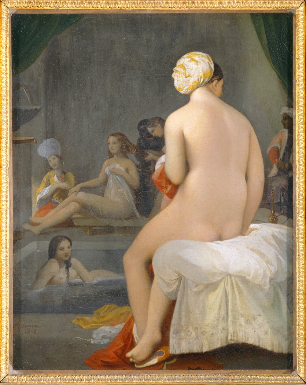 La petite baigneuse. Interieur de harem - Badaren. Interiör i ett harem. 1828 ... av Jean Auguste Dominique Ingres
