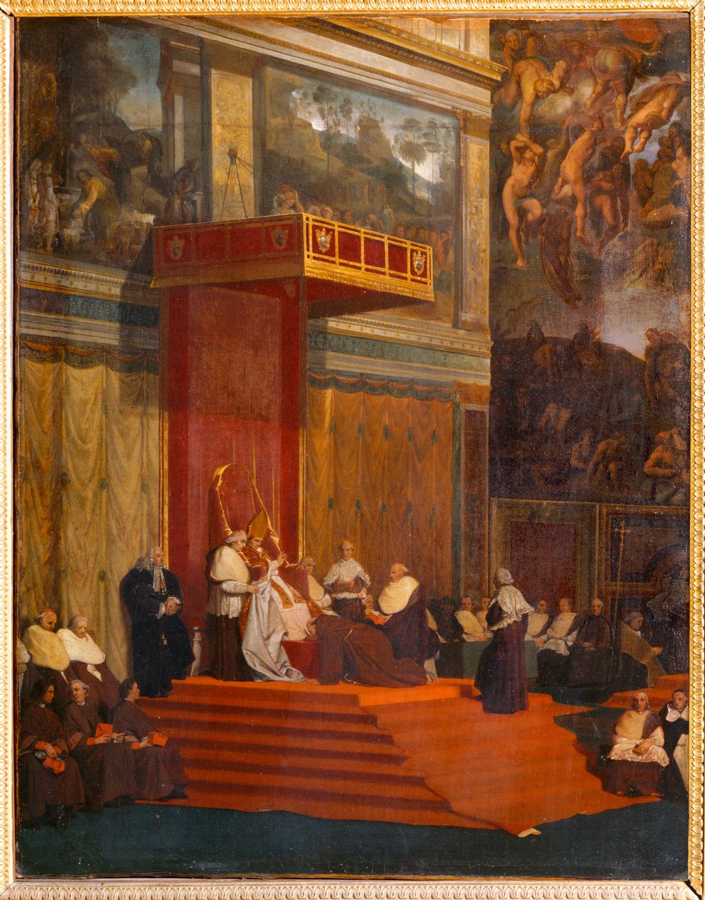 Påve Pius VII håller kapell. 1820 ... av Jean Auguste Dominique Ingres