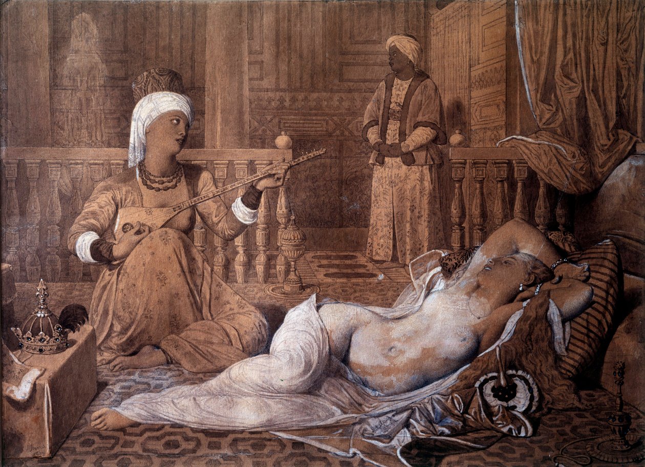 Odalisque med slavteckning av Jean Auguste Dominique Ingres av Jean Auguste Dominique Ingres