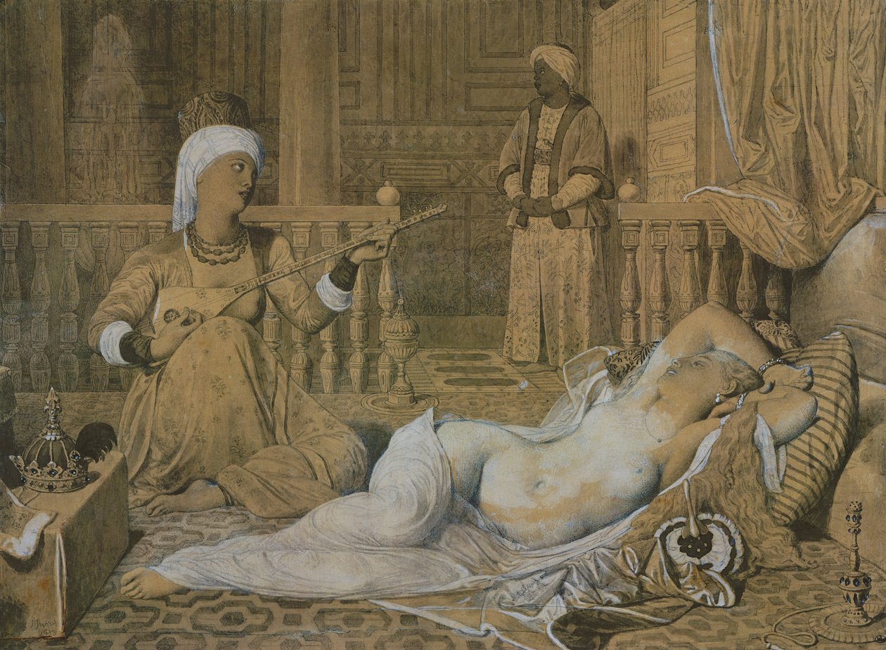 Odalisque med en slav, 1858 av Jean Auguste Dominique Ingres