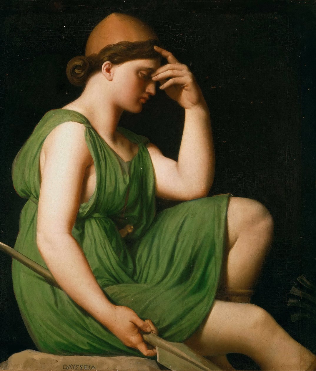 Odysseus. Studie för Homeros triumf, ca. 1850. av Jean Auguste Dominique Ingres