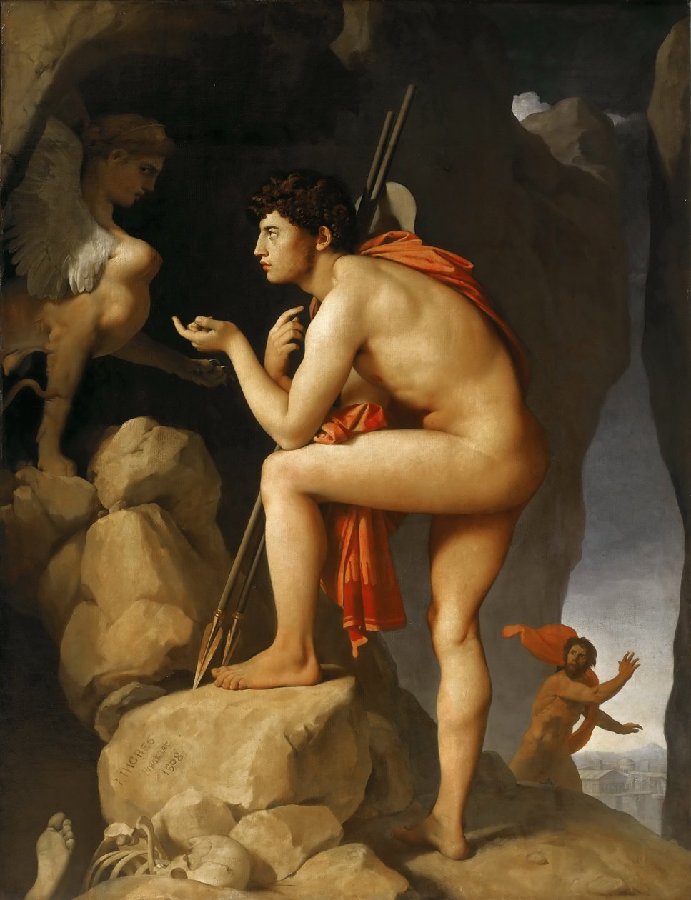 Oidipus och sfinxen av Jean Auguste Dominique Ingres