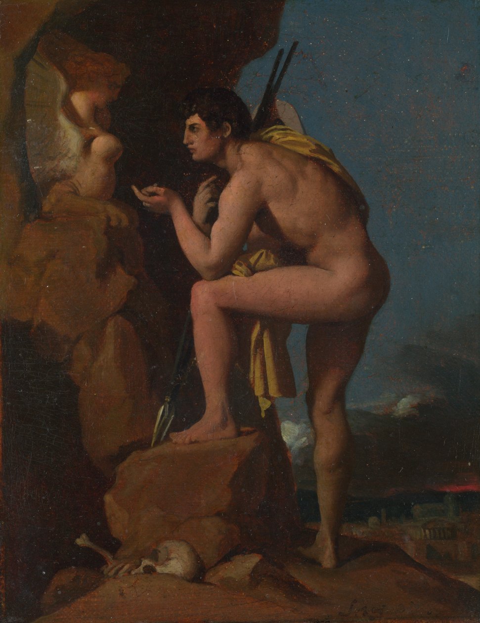 Oidipus och sfinxen, ca. 1826 av Jean Auguste Dominique Ingres