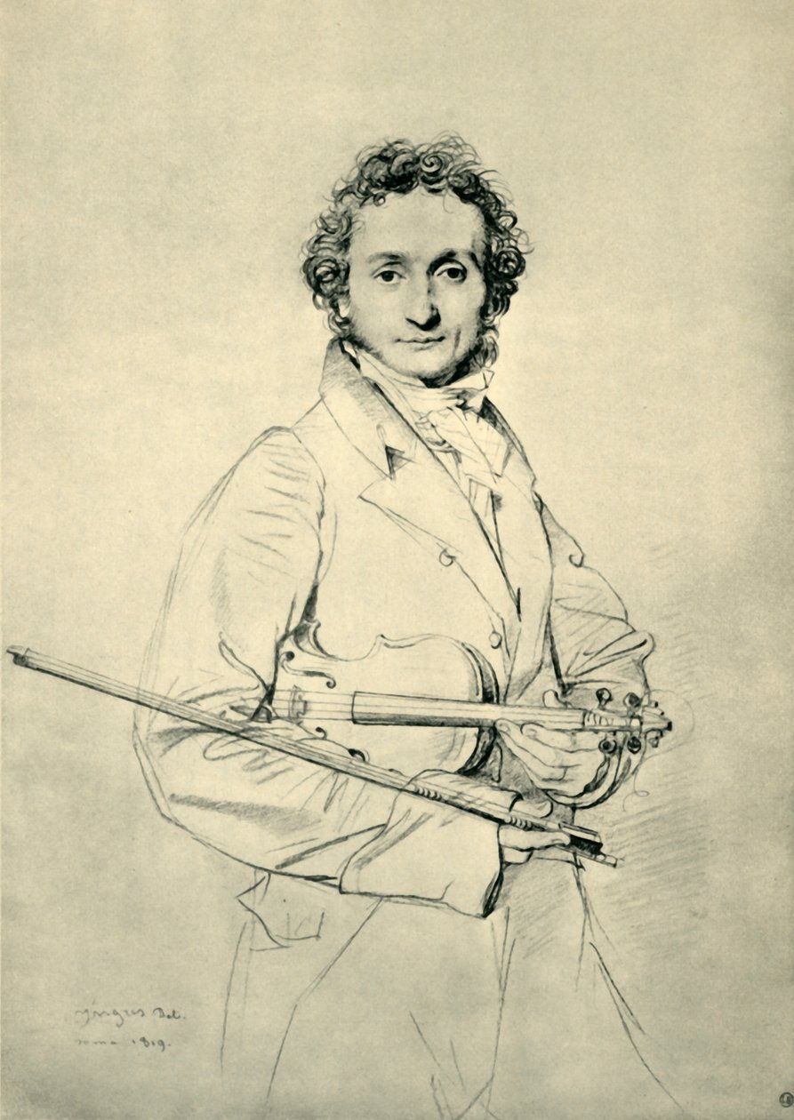 Paganini, Rom, 1819, 1943. av Jean Auguste Dominique Ingres