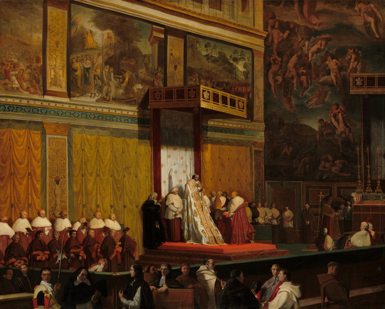 Påven Pius VII i Sixtinska kapellet av Jean Auguste Dominique Ingres