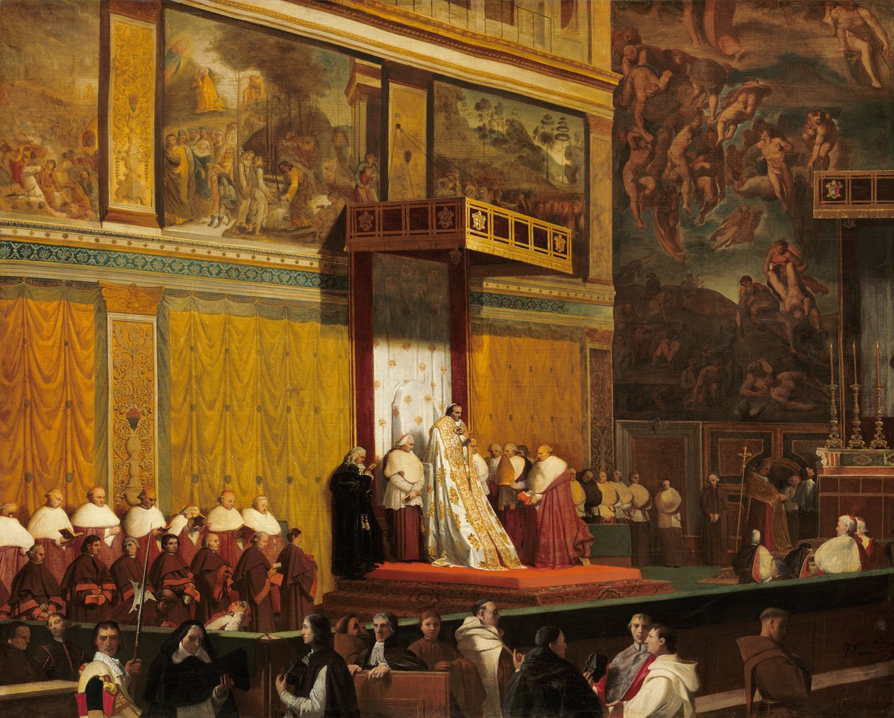 Påven Pius VII i Sixtinska kapellet, 1814 av Jean Auguste Dominique Ingres