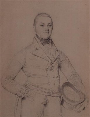 Porträtt av amiral Sir Fleetwood Broughton Reynolds Pellew (1789-1861) av Jean Auguste Dominique Ingres