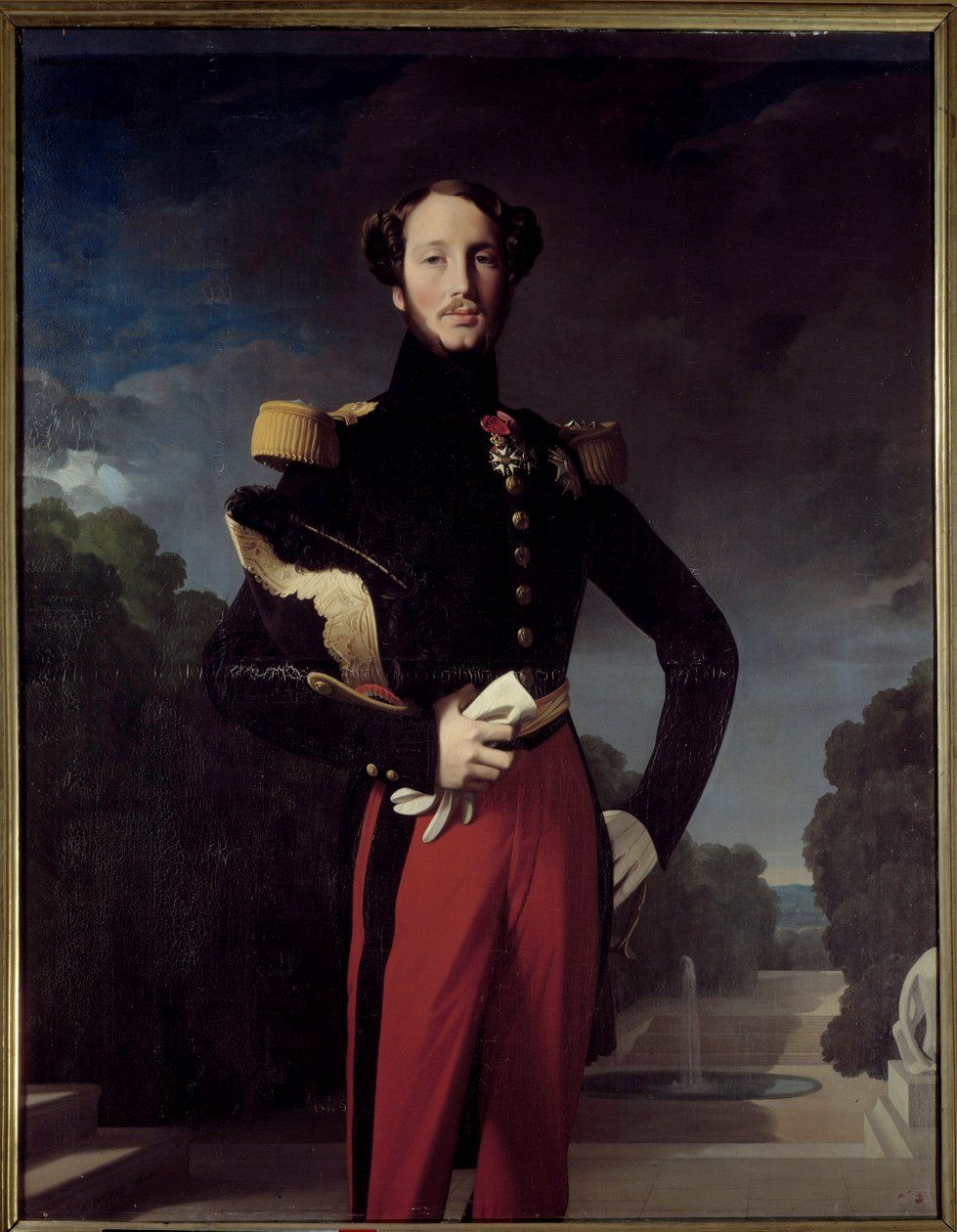 Porträtt av Ferdinand Philippe, hertig av Orleans (1810-1842) framför parken Saint Cloud Målning av Jean Auguste Dominique Ingres (1780-1867) 1843 Sön. 1,56x1,2 m - Porträtt av Ferdinand Philippe, hertig av Orleans (1810-1842) framför Parc de av Jean Auguste Dominique Ingres