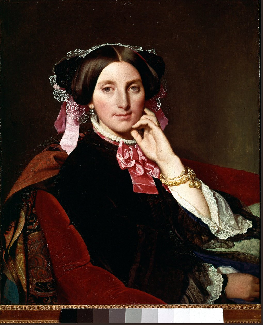 Porträtt av Madame Gonse. Porträtt av Josephine Caroline Mailles hustru Gonse (1815-1901). Målning av Jean Auguste Dominique Ingres (1780-1867) (Jean-Auguste-Dominique Ingres) av Jean Auguste Dominique Ingres