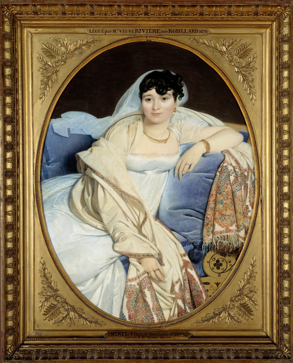 Porträtt av Madame Riviere (1773-1848) Hustru av Philibert Riviere Målning av Jean Auguste Dominique Ingres (1780-1867) 1806 Sön. 1,16x0,9 m - - Madame Philibert Riviere, född Marie Françoise Jacquette Bibiane Blot de Beauregard (1773-1848). Målning av Joh av Jean Auguste Dominique Ingres