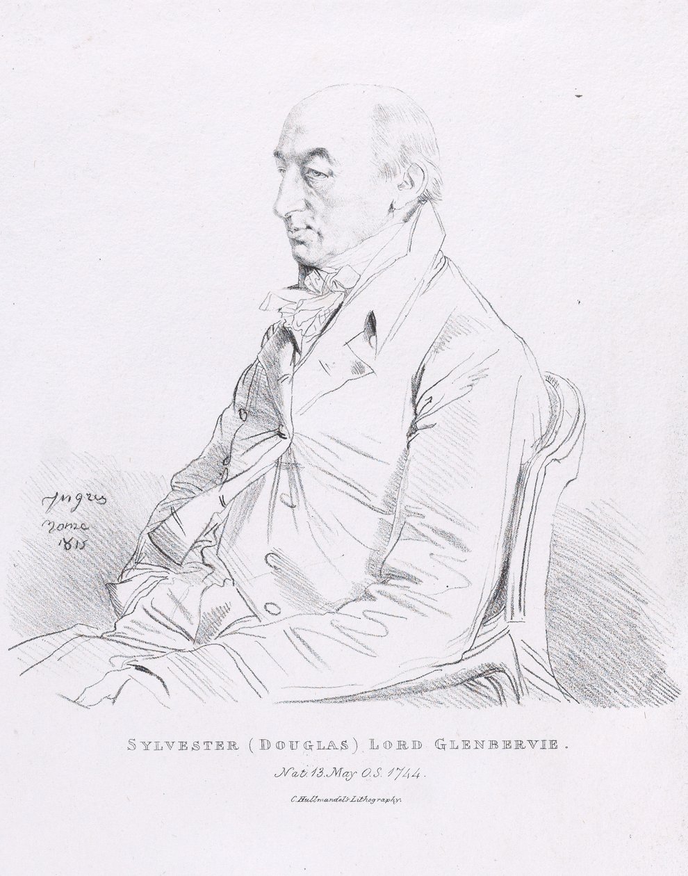 Porträtt av Sylvester (Douglas), lord Glenbervie av Jean Auguste Dominique Ingres