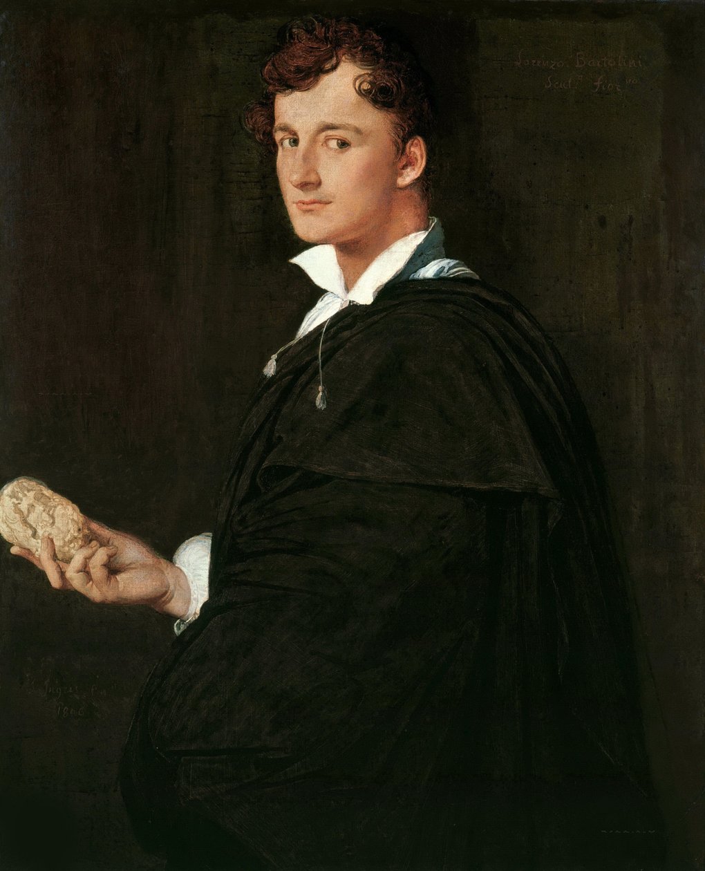Porträtt av skulptören Lorenzo Bartolini 1777-1850, 1806. av Jean Auguste Dominique Ingres