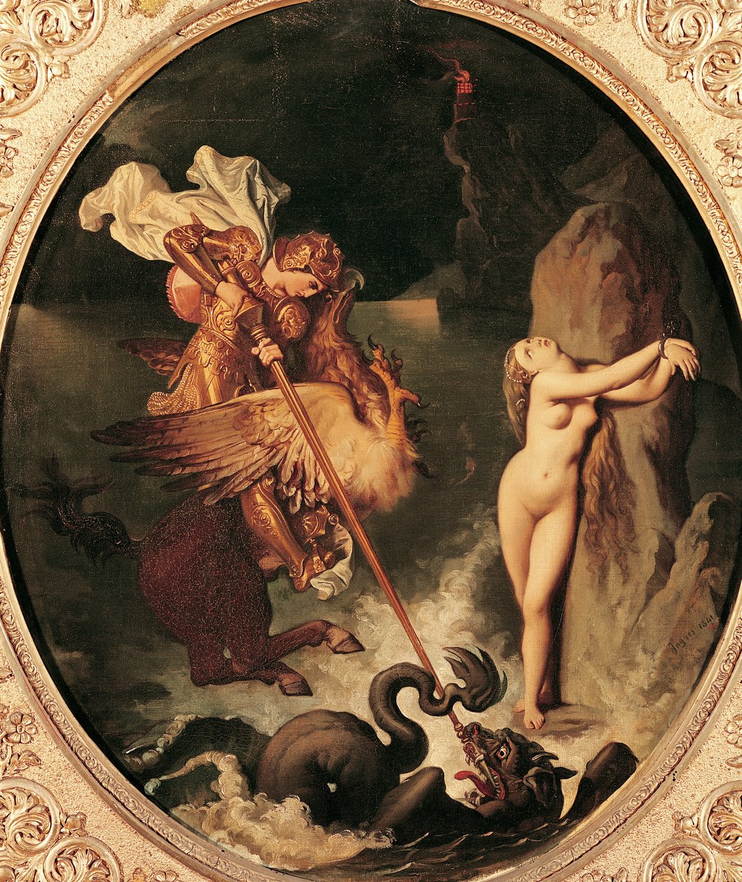 Ruggiero räddar Angelica av Jean Auguste Dominique Ingres