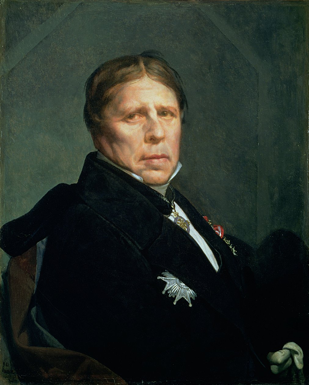 Självporträtt, 1859 (olja på papper monterad på duk) av Jean Auguste Dominique Ingres