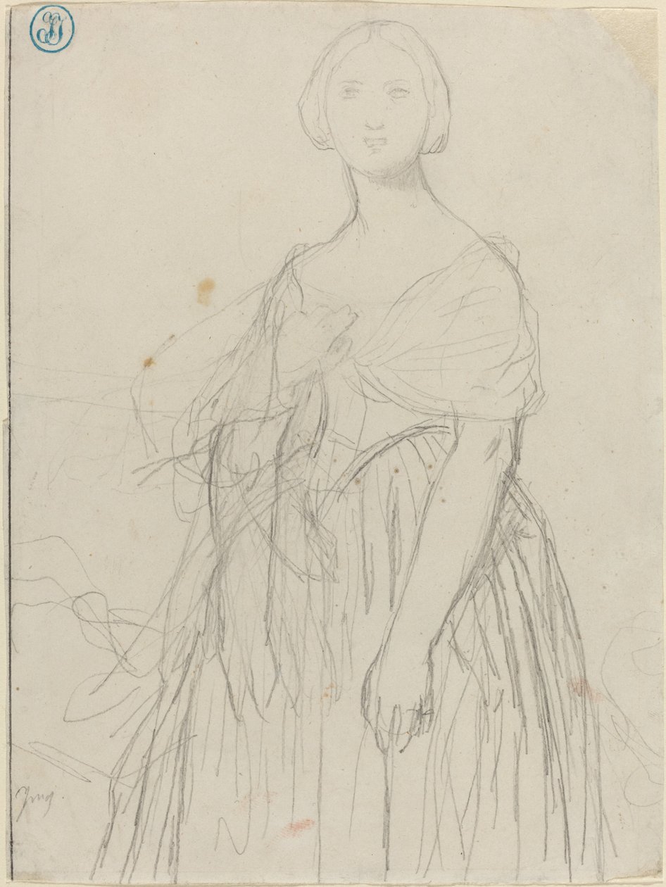 Skiss för Madame Moitessier av Jean Auguste Dominique Ingres