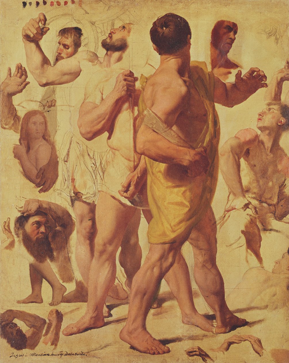 Studier till "Martyrdom av den helige Symphorianus" (tillägnad Henry Delaborde, fransk konstnär och konstkritiker), ca 1824 av Jean Auguste Dominique Ingres