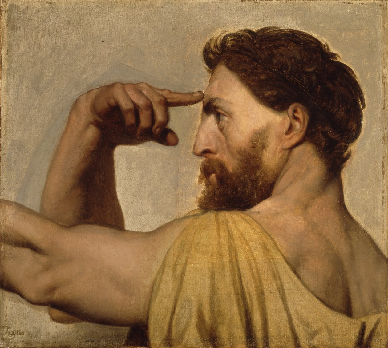 Studie för Phidias i Homers apoteos, 1827 av Jean Auguste Dominique Ingres