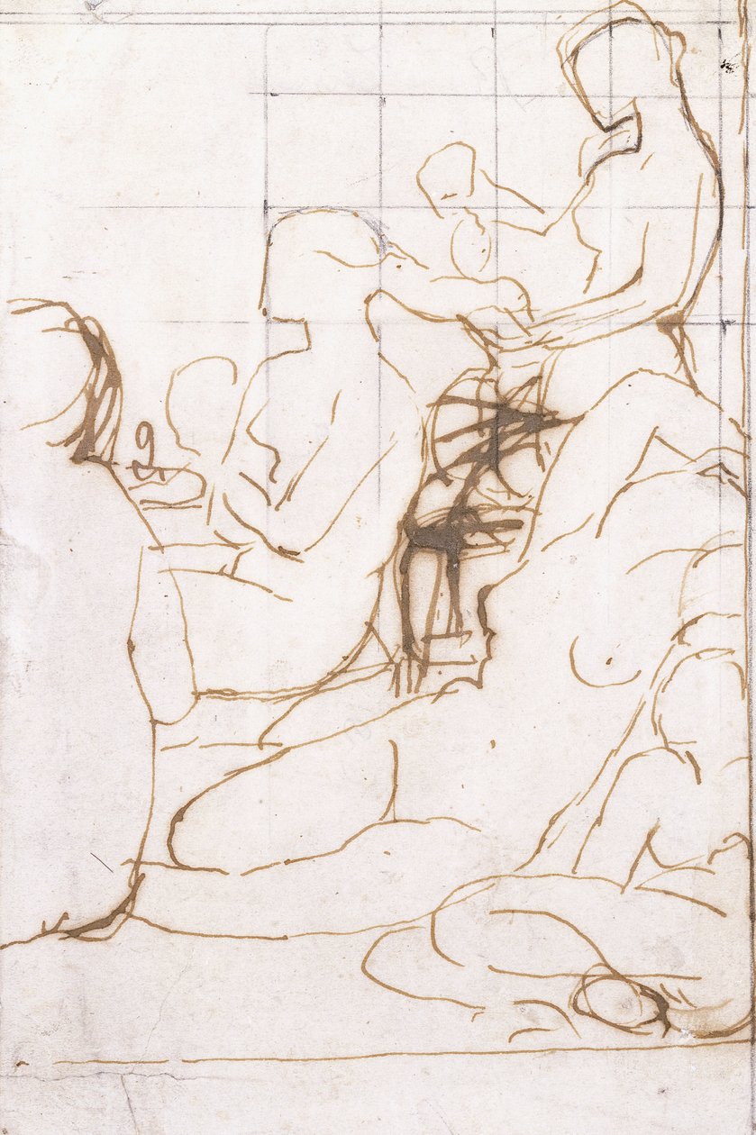 Studera för det turkiska badet, av Jean Auguste Dominique Ingres