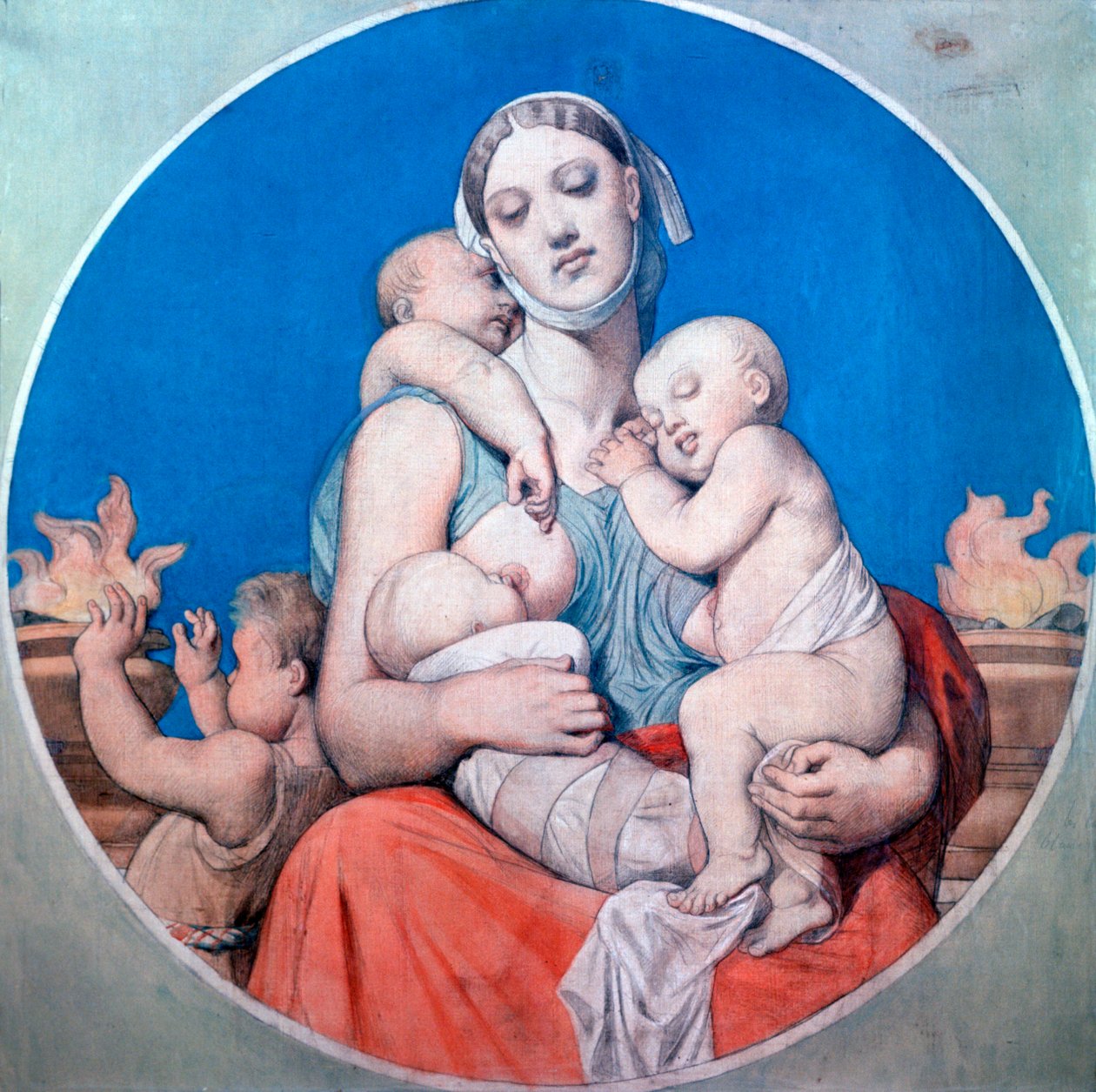 Studie för det målade glaset i Chapelle Saint Ferdinand, 1833 av Jean Auguste Dominique Ingres