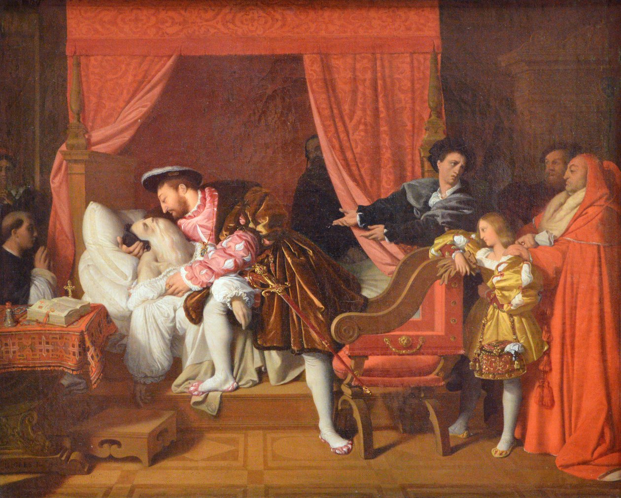 Leonardo da Vincis död av Jean Auguste Dominique Ingres