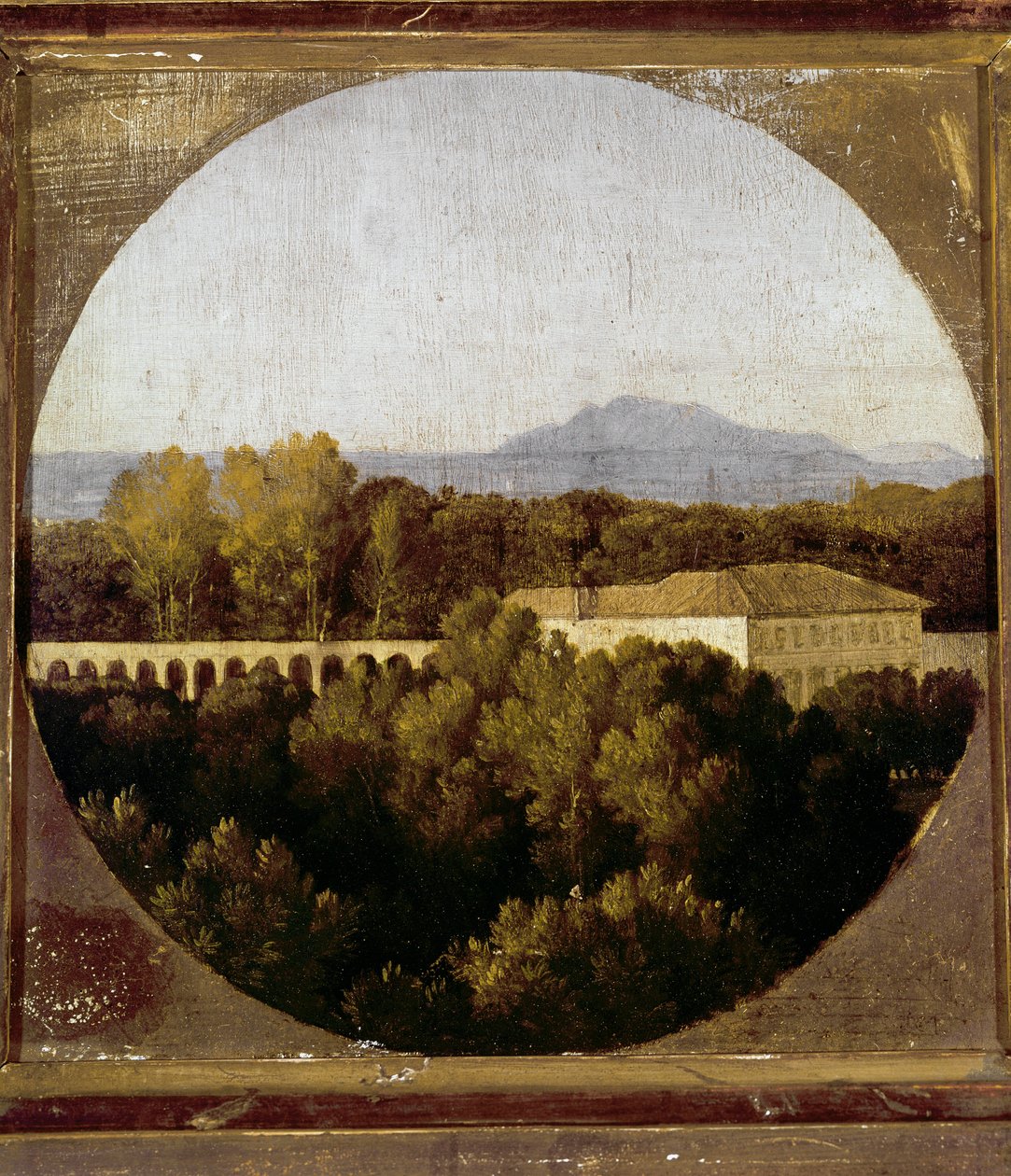 Orangeriet i Villa Borghese i Rom (olja på trä av Jean Auguste Dominique Ingres