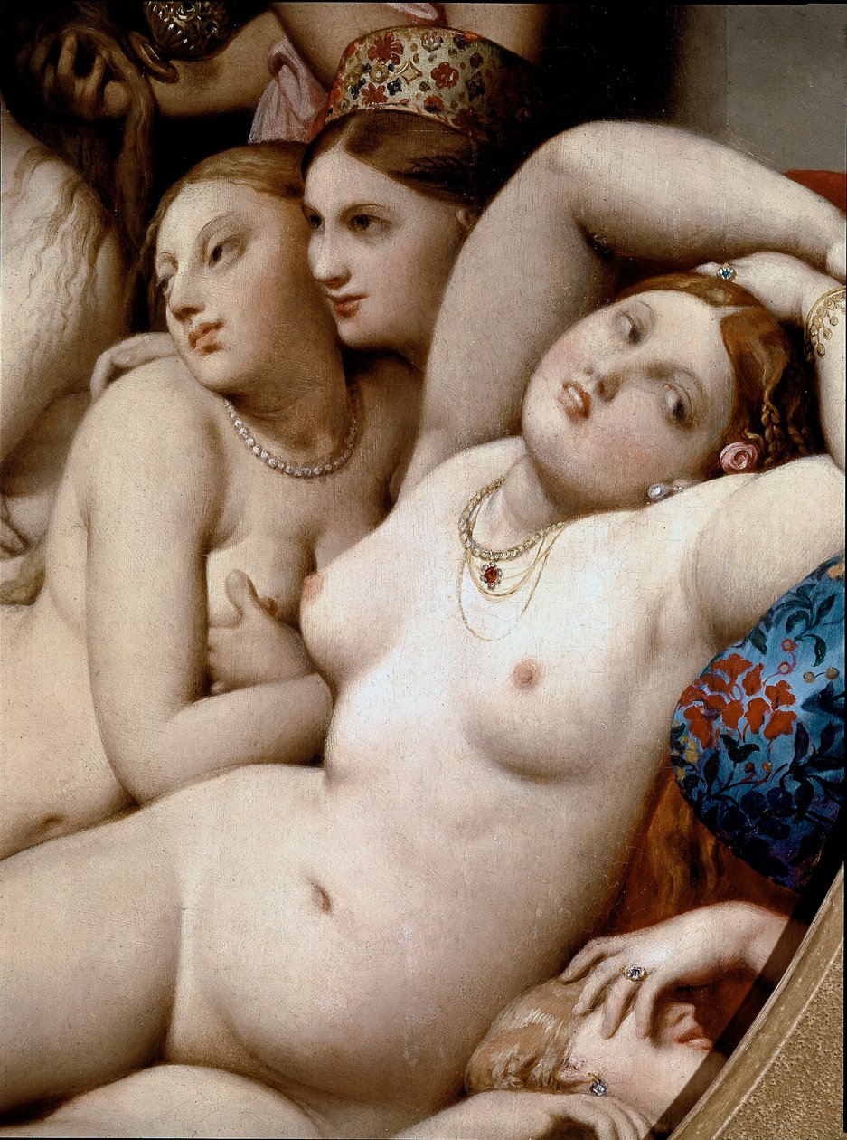 Det turkiska badet, detalj (olja på trä av Jean Auguste Dominique Ingres