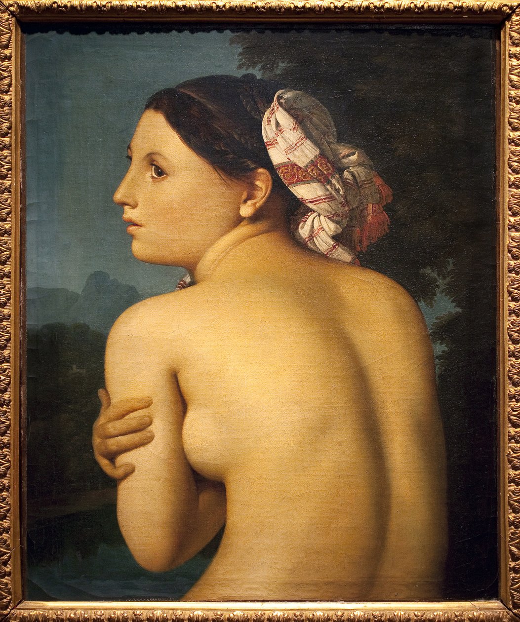 Badaren. Målning av Jean Auguste Dominique Ingres (1780-1867), Olja på duk av Jean Auguste Dominique Ingres