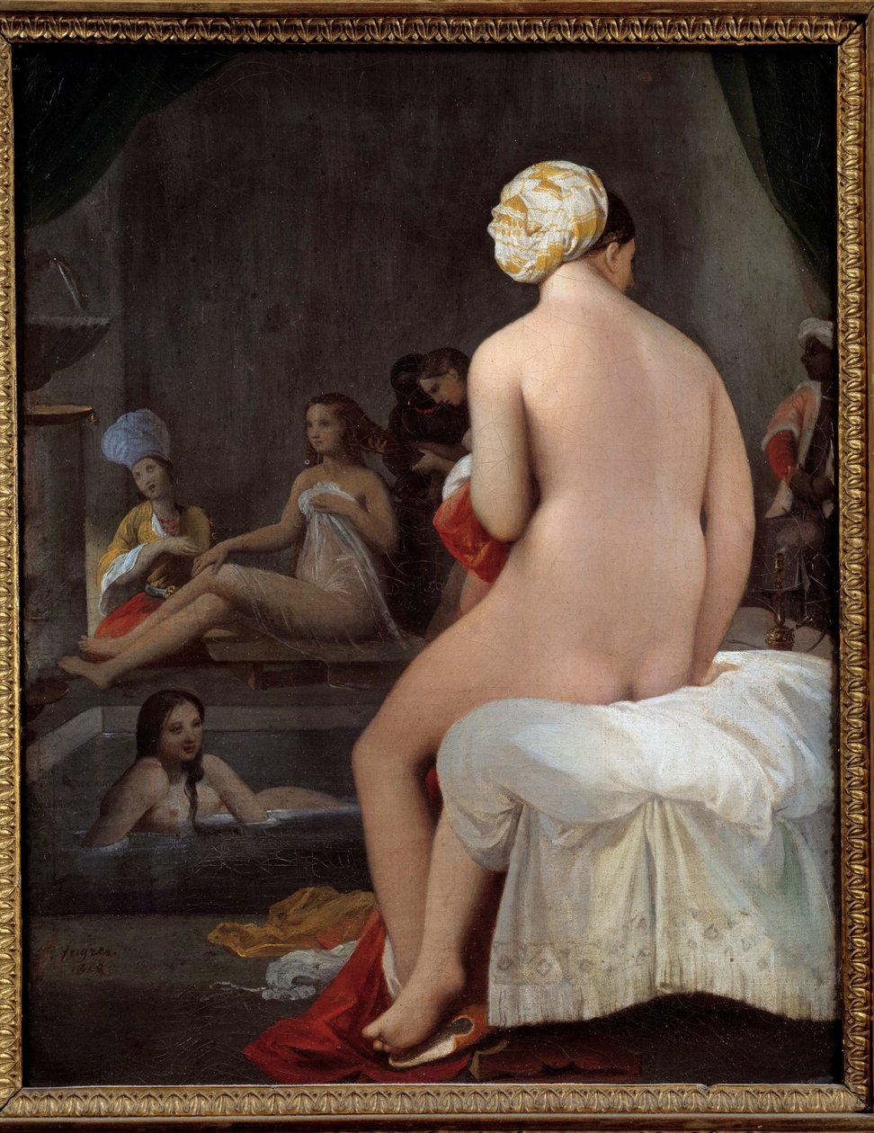 Den lilla badaren. Interiör av haremsmålning av Jean-Auguste-Dominique Ingres (1780-1867). 1828. Sön. 0,35x0,27 m . av Jean Auguste Dominique Ingres