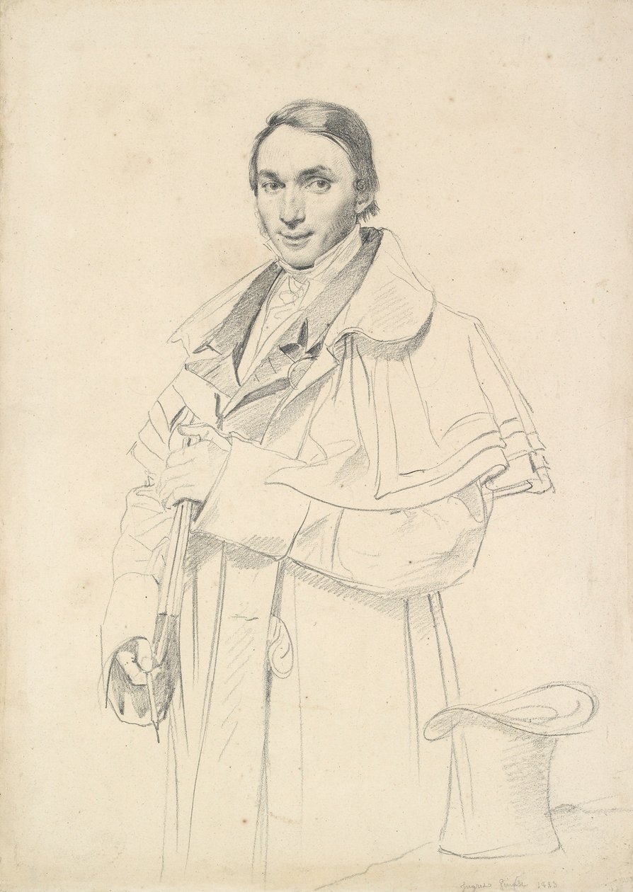 Tre fjärdedels porträtt av Jean-Francois-Antoine Forest, 1823 av Jean Auguste Dominique Ingres