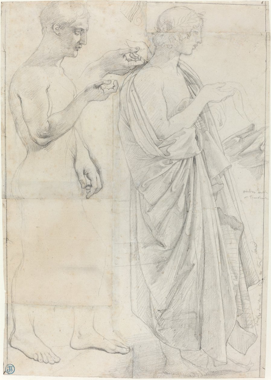 Två studier av Vergilius av Jean Auguste Dominique Ingres