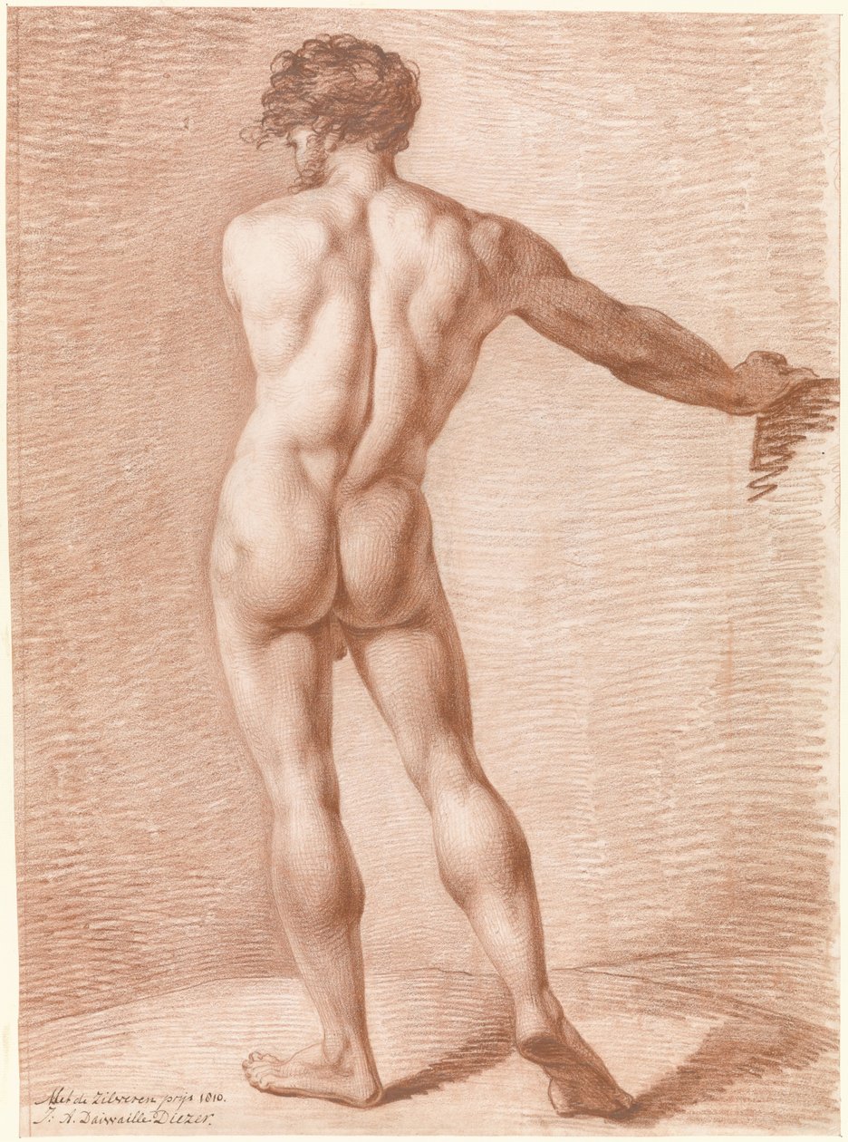 Figurstudie av en stående naken av Jean Augustin Daiwaille