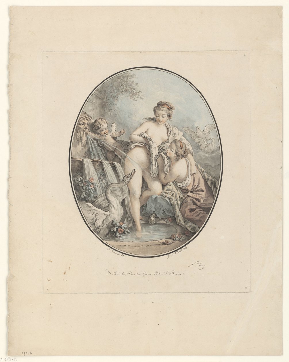 Leda och svanen av Jean Augustin Léveillé