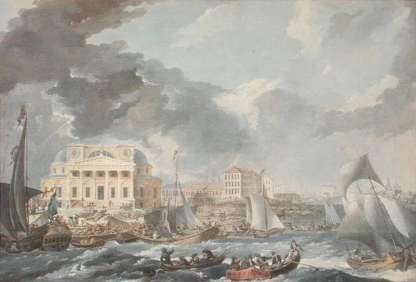 Börsen i St. Petersburg, 1787 av Jean Balthazard de la Traverse