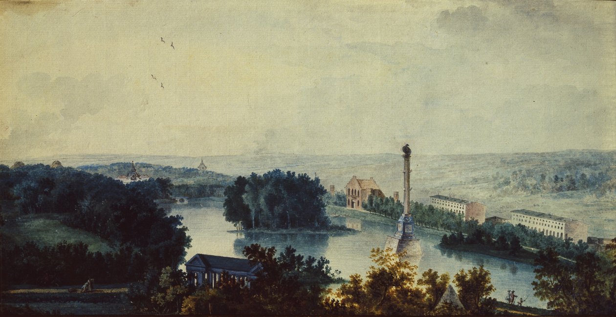 Tsarskoye Selo. Chesme-kolonnen, 1780-talet av Jean Balthazard de la Traverse