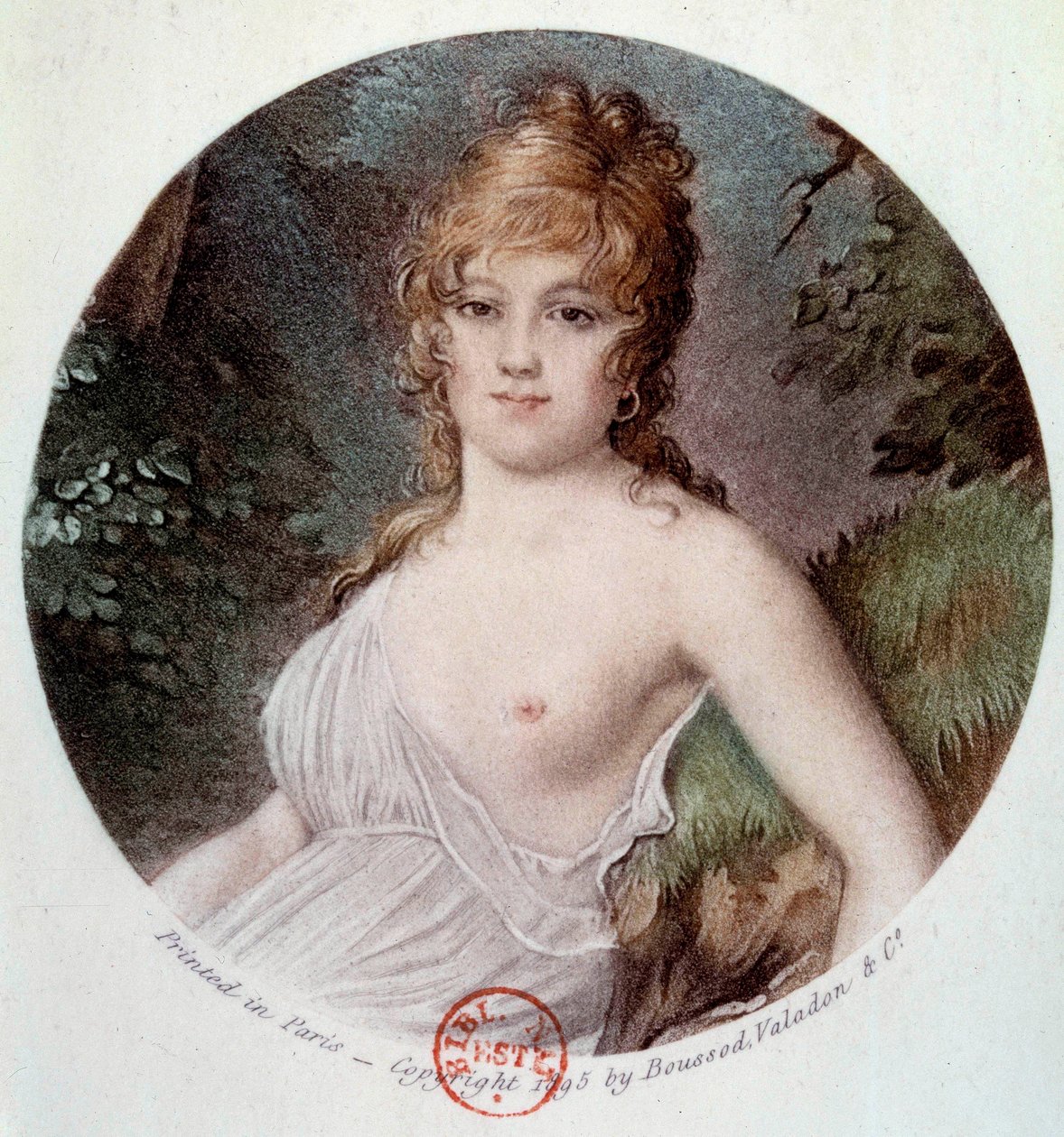 Porträtt av Madame Tallian, född Cabarrus, prinsessan av Caraman - Chimay (1773-1835) kallad Notre Dame de Thermidor Litografi efter Jean-Baptiste Isabey (1767-1855) 1895 Paris, Musee Carnavalet av Jean Baptiste (after) Isabey