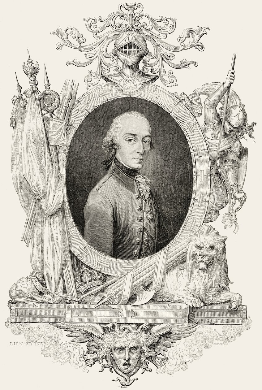 Karl XIV (1763-1844): kung av Sverige och Norge och prins av Ponte Corvo, graverad av Pannemaker (gravyr) av Jean Baptiste (after) Lienard