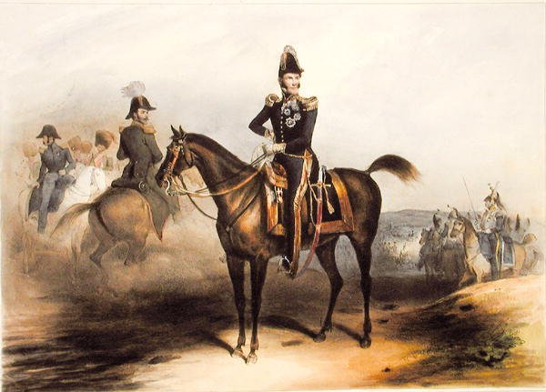 Ridsporträtt av Leopold I (1790-1865) kung av Belgien av Jean Baptiste (after) Madou