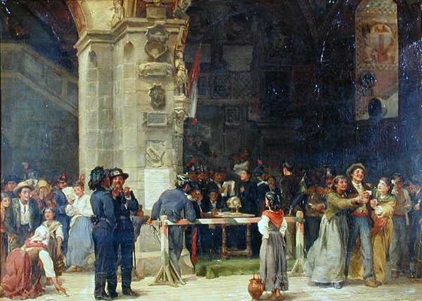 Ritning för militärtjänst, moderna Italien av Jean Baptiste (circle of) Hilair