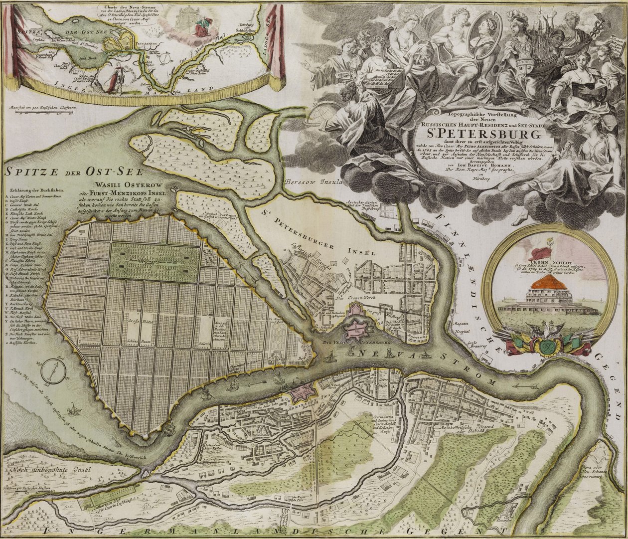 Karta över Petersburg Sankt Petersburgs huvudplan av Jean Baptiste Alexandre Le Blond
