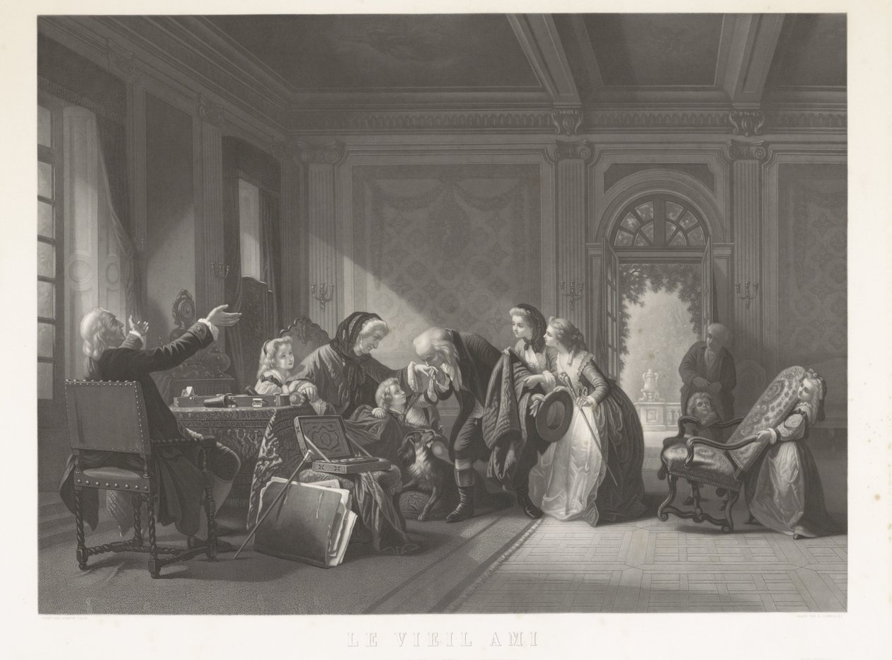 The Old Friend (titel på objekt) av Jean Baptiste Alfred Cornilliet