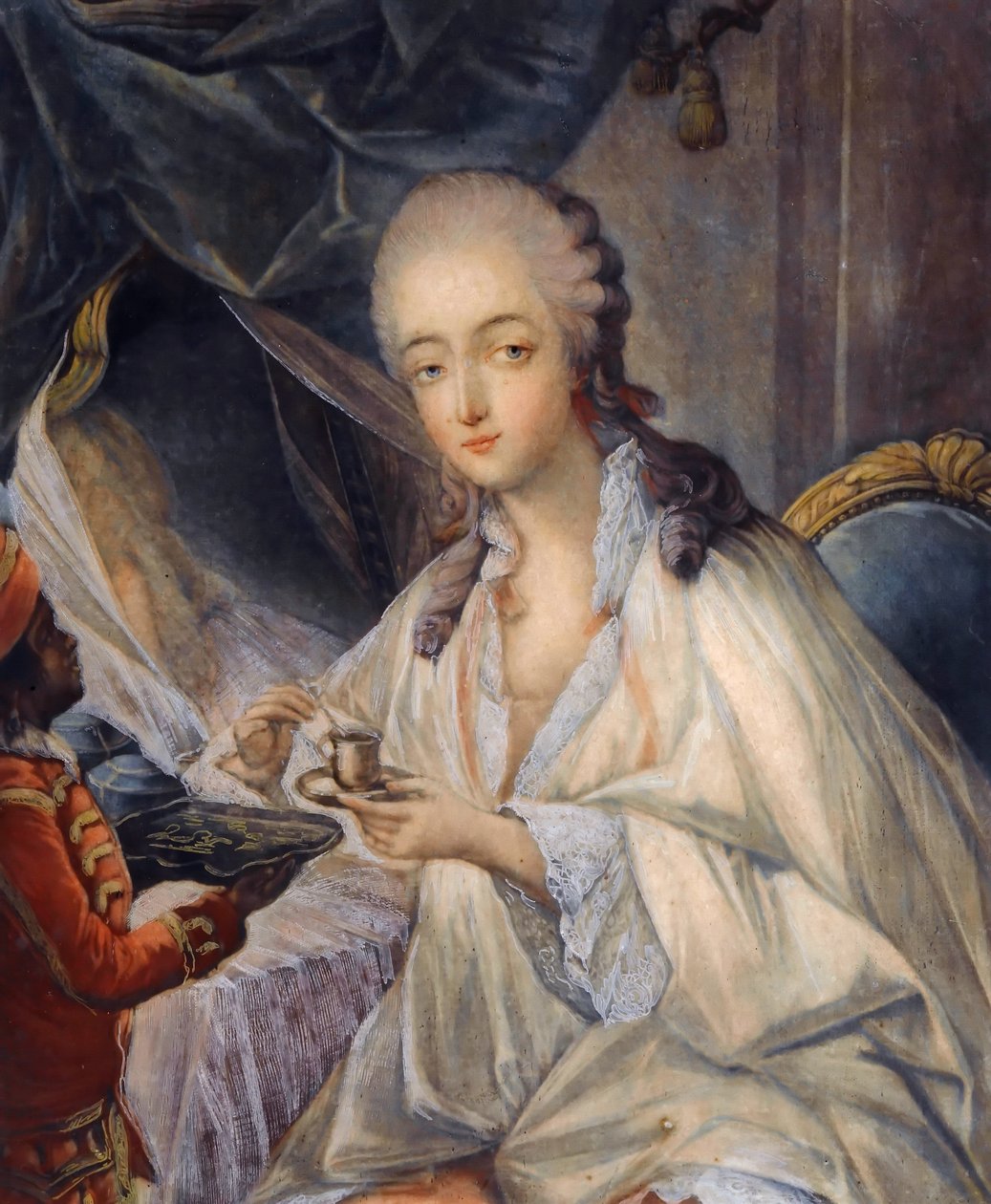 Jeanne Bécu, comtesse Du Barry 1743-1793 med en kopp kaffe av Jean Baptiste André Gautier Dagoty