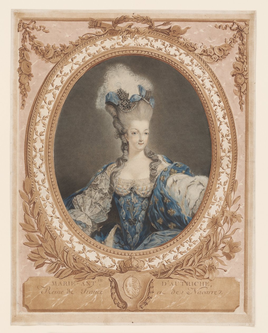 Porträtt av Marie Antoinette av Jean Baptiste Andre (after) Gautier Dagoty