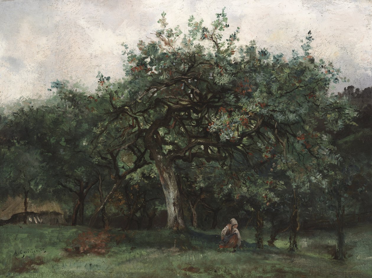 Landskap med liten flicka av Jean Baptiste Antoine Guillemet