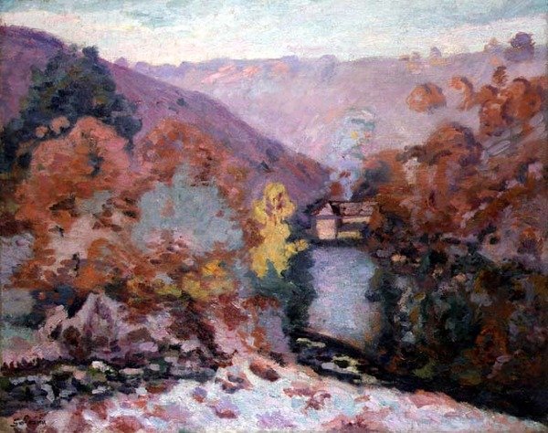 Landskap vid La Creuse, Bretagne, ca 1910 (olja på duk) av Jean Baptiste Armand Guillaumin