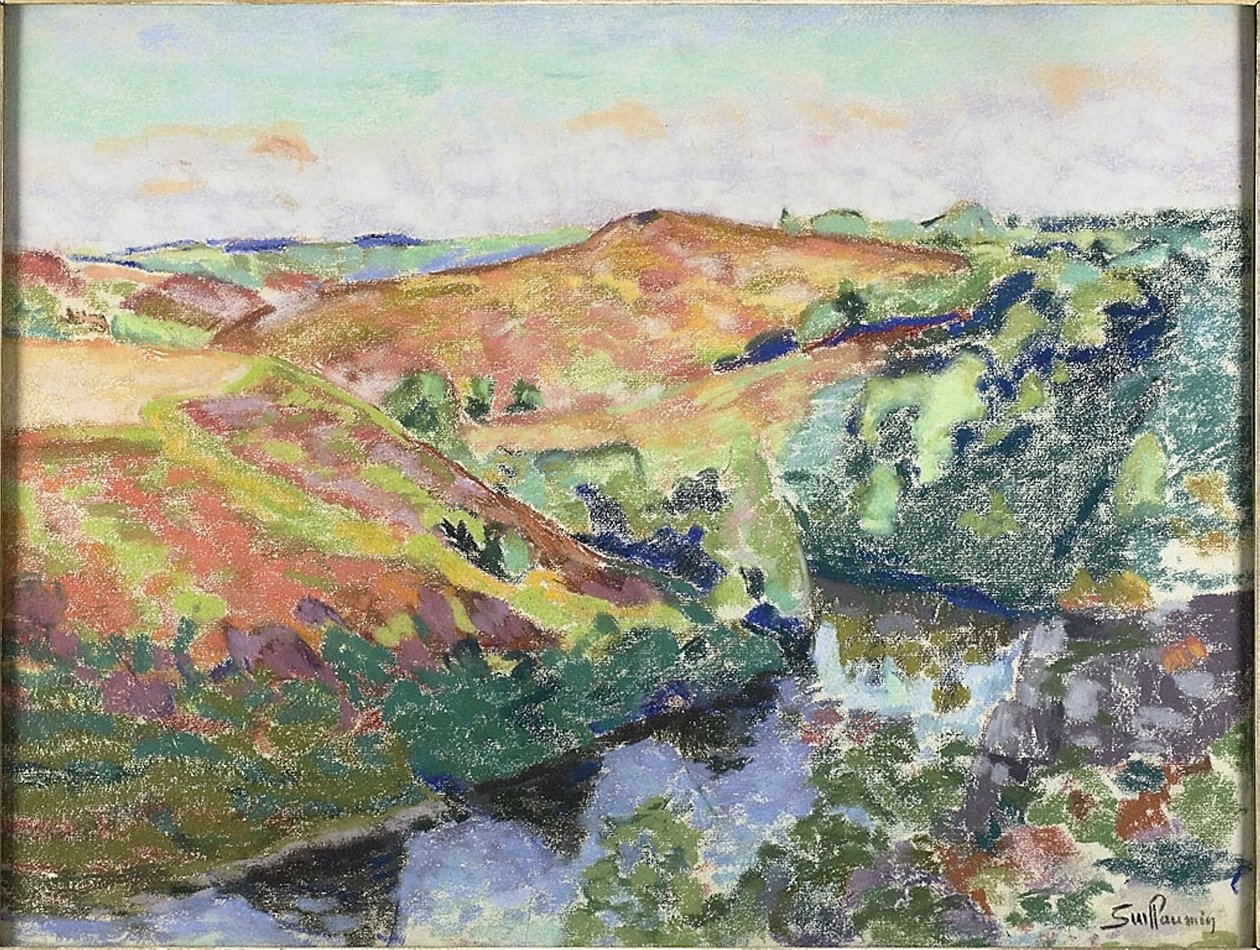 Landskap i Crozant, ca 1898 (pastell på krämigt papper) av Jean Baptiste Armand Guillaumin