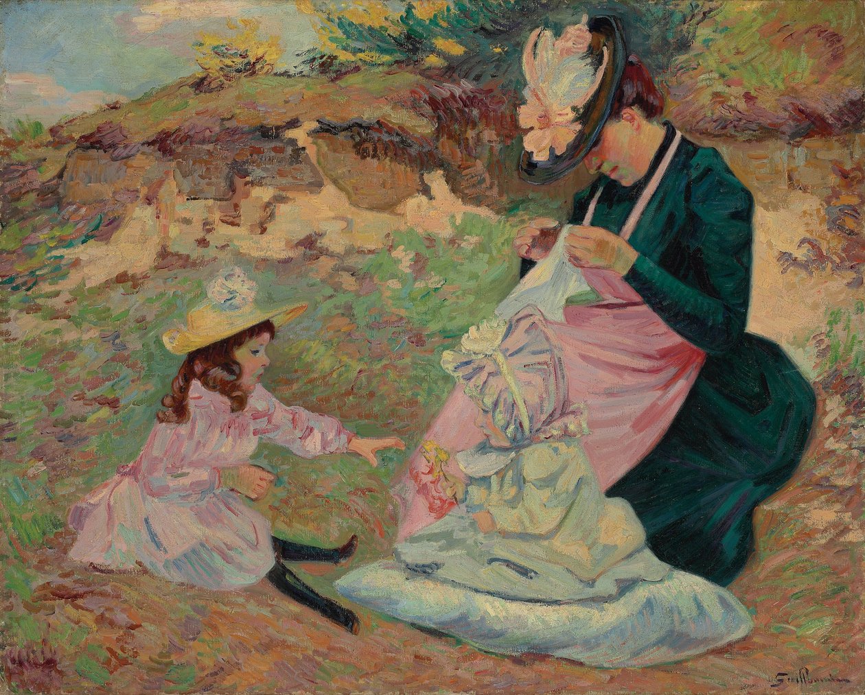 Madame Guillaumin och hennes döttrar; Madame Guillaumin och hennes döttrar, c.1892 av Jean Baptiste Armand Guillaumin