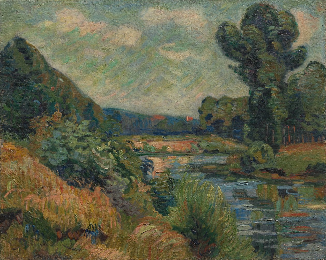 Marnes stränder vid Charenton, ca 1895 (olja på tyg) av Jean Baptiste Armand Guillaumin