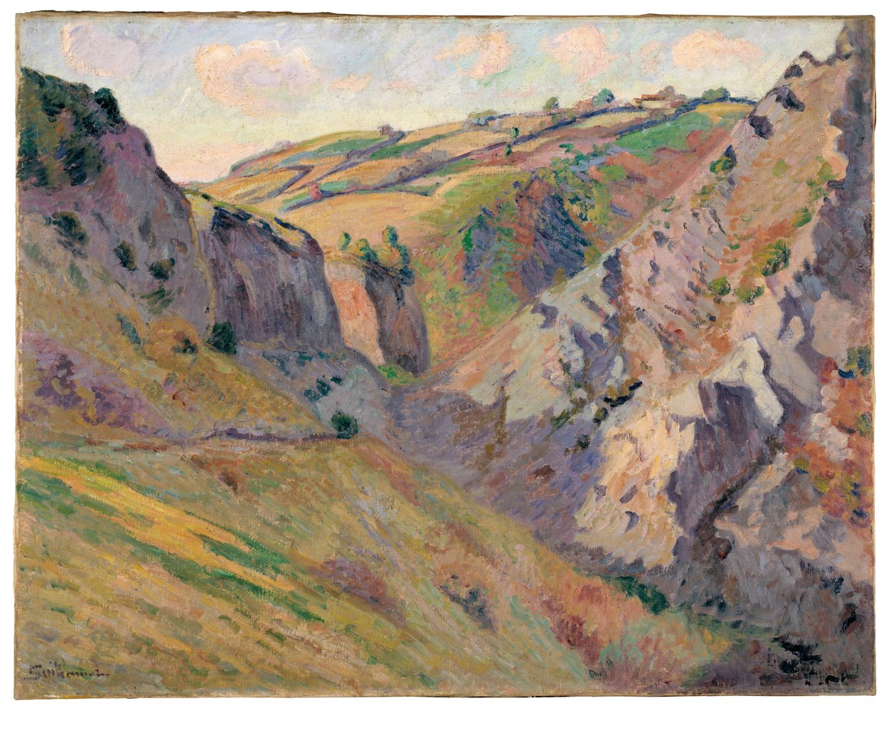 The Caverns of Prunal nära Pontgibaud (olja på duk) av Jean Baptiste Armand Guillaumin