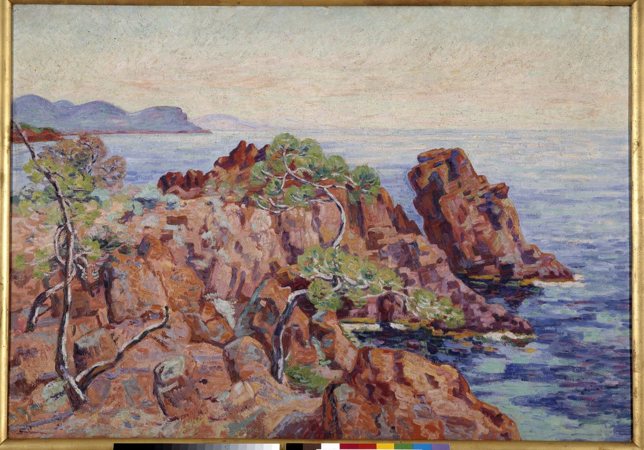 Klippan Gaupillat vid Trayas målning av Armand Guillaumin (1841-1927) Musee Cantini, Marseille av Jean Baptiste Armand Guillaumin
