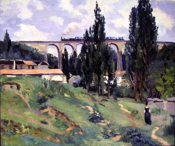 Viadukten vid Val-Fleury, Meudon (Hauts-de-Seine) av Jean Baptiste Armand Guillaumin